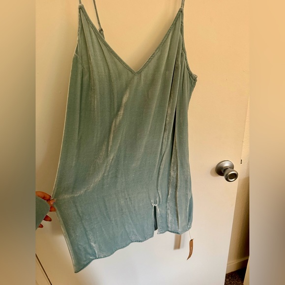 REFORMATION Lyza Velvet Dress in “Turquoise” (Dusty Light Blue) - NWT - Picture 6 of 7